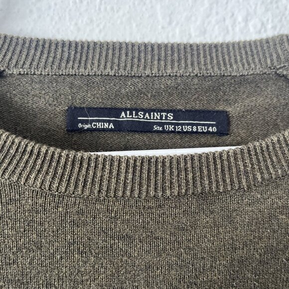 All Saints 'Sierre Jumper'  With Suede Patches Womens Sz 8 - Picture 3 of 7